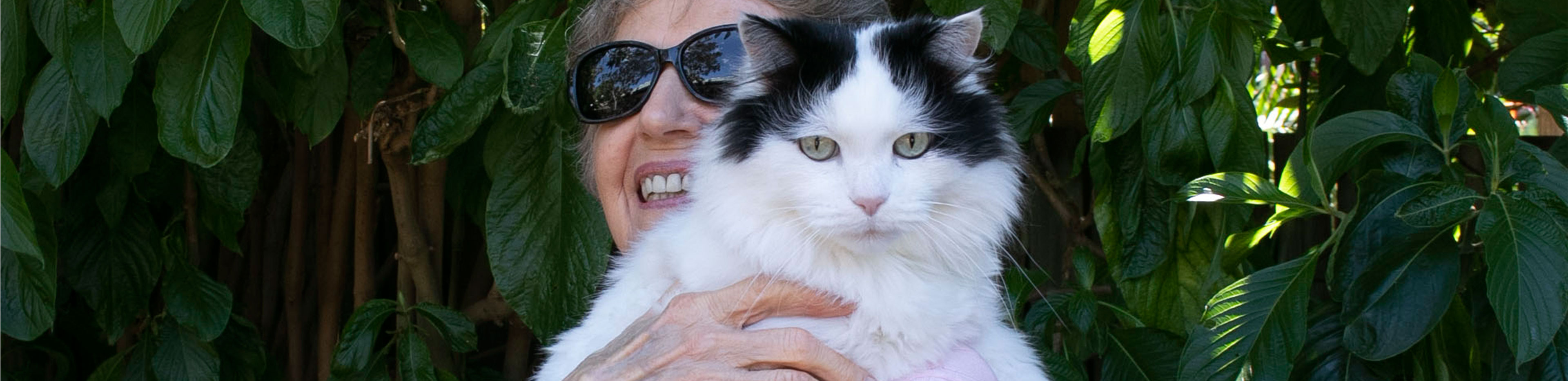 Bonnie and her cat who is signed up to RSPCA Qld